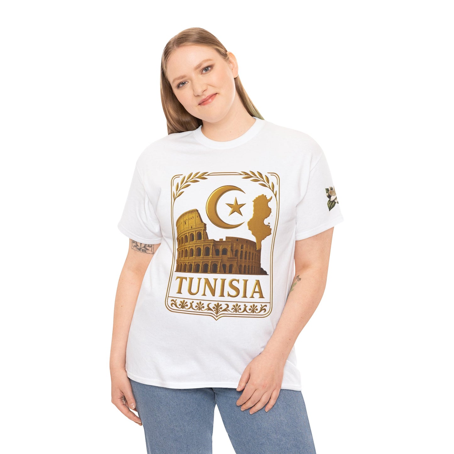 Tunisia Gold Emblem Unisex T-Shirt