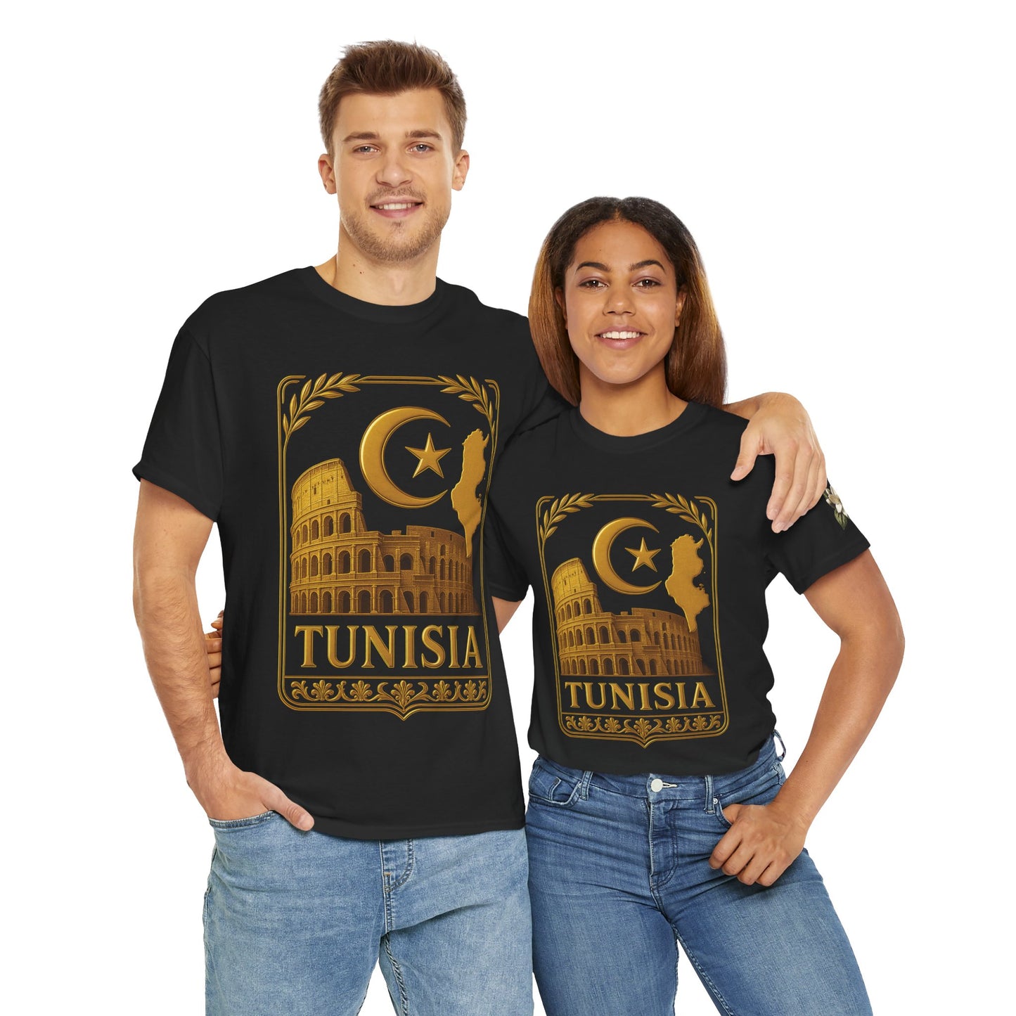 Tunisia Gold Emblem Unisex T-Shirt