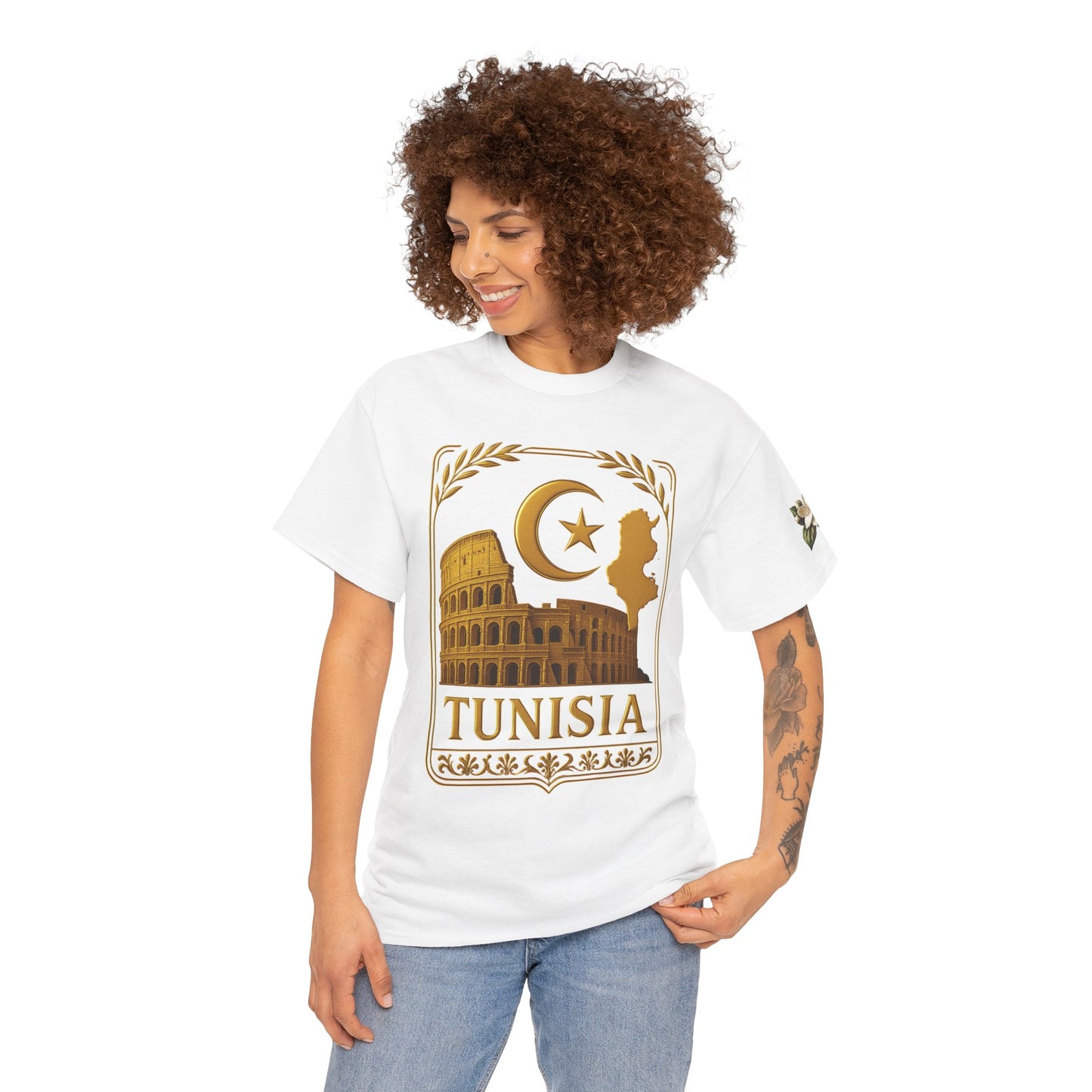 Tunisia Gold Emblem Unisex T-Shirt