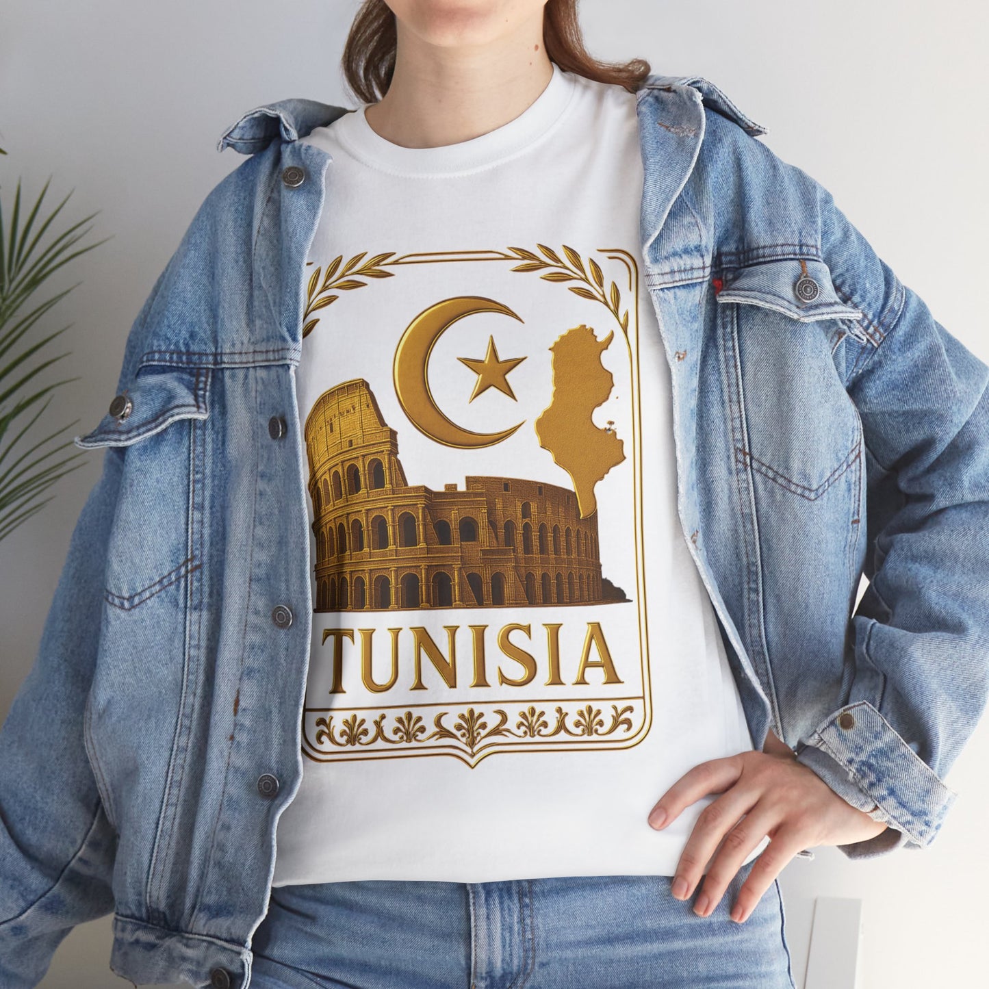 Tunisia Gold Emblem Unisex T-Shirt