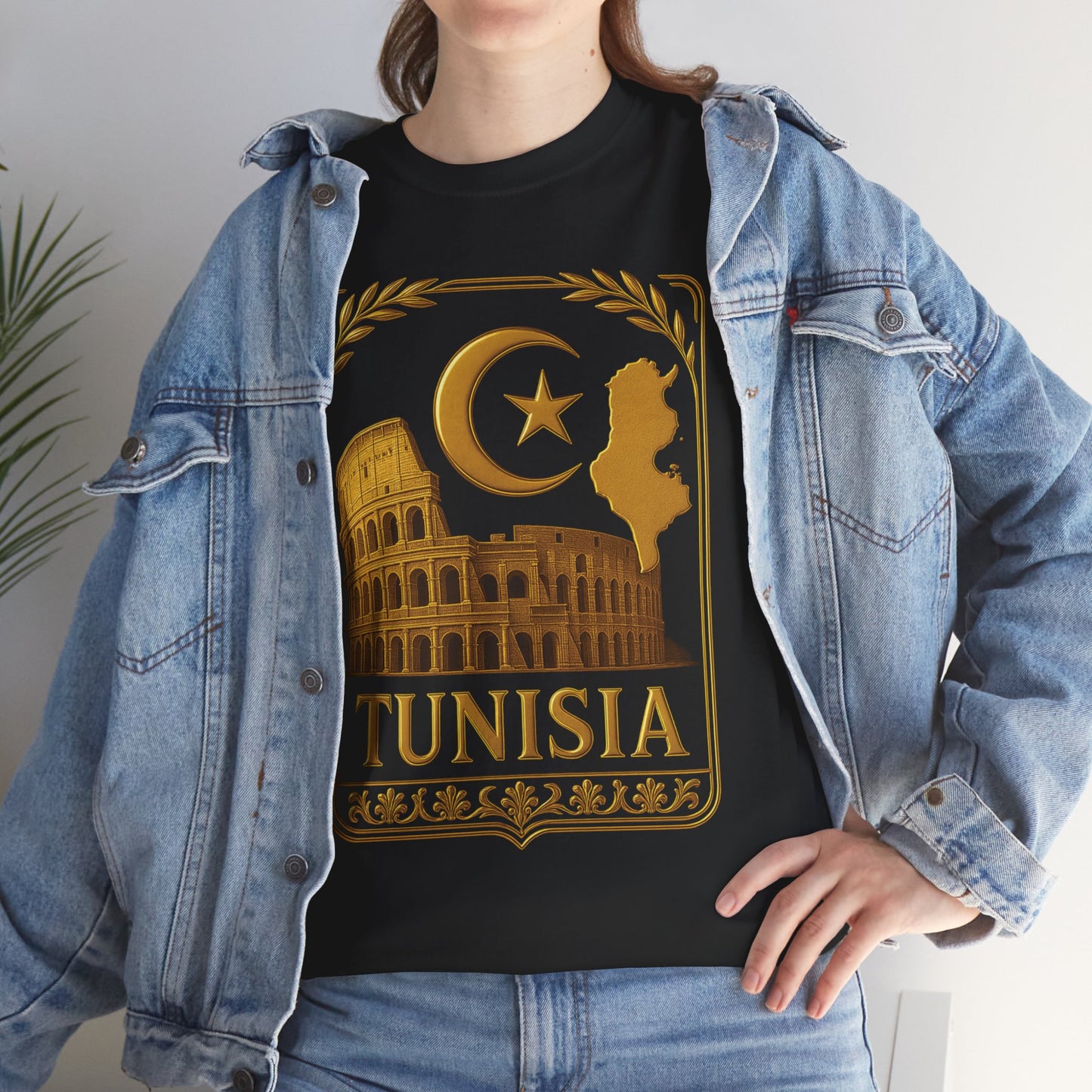 Tunisia Gold Emblem Unisex T-Shirt
