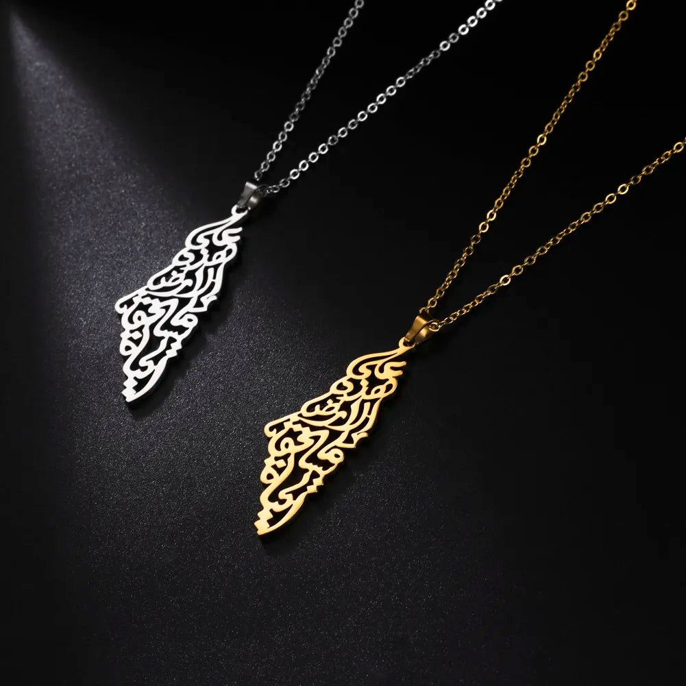 Palestine Map Necklace