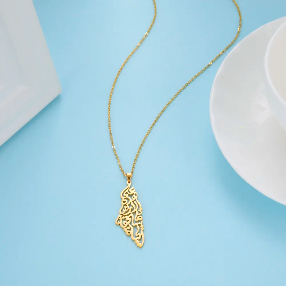 Palestine Map Necklace
