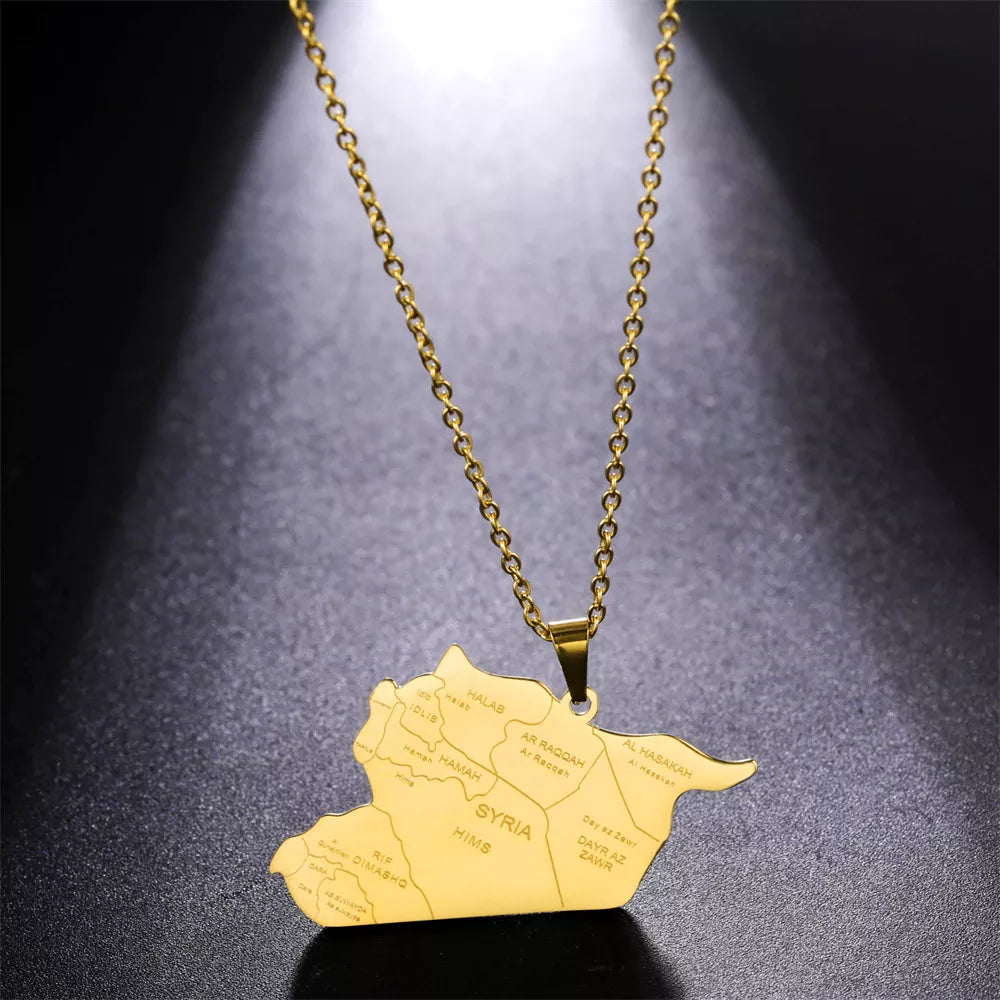 Syria Map Necklace