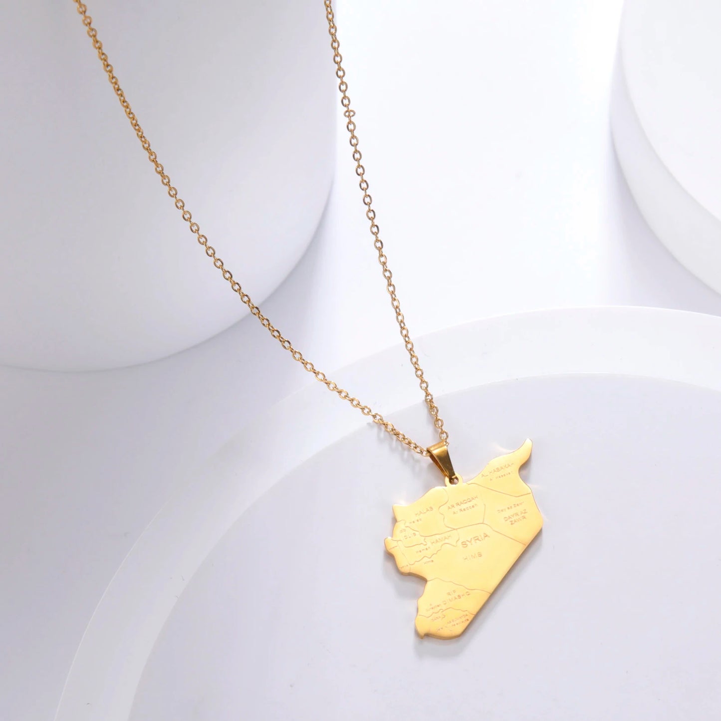 Syria Map Necklace