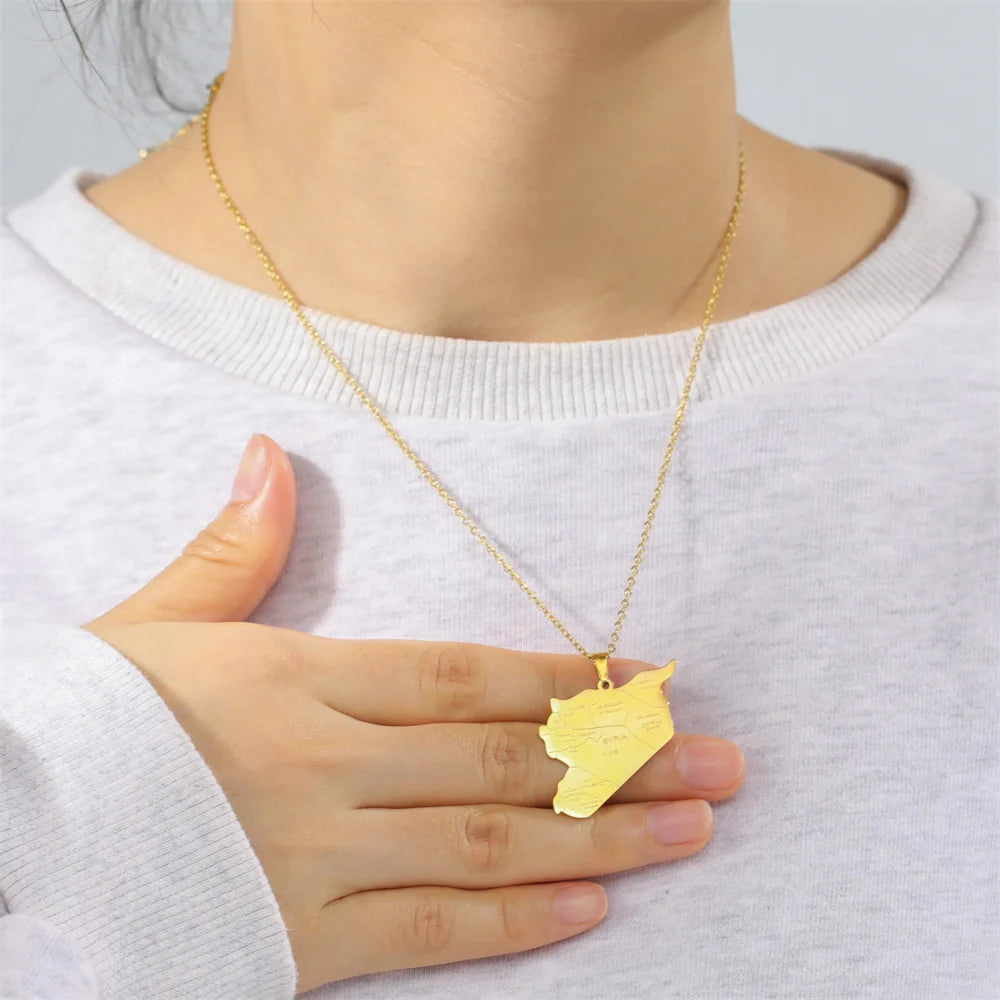 Syria Map Necklace