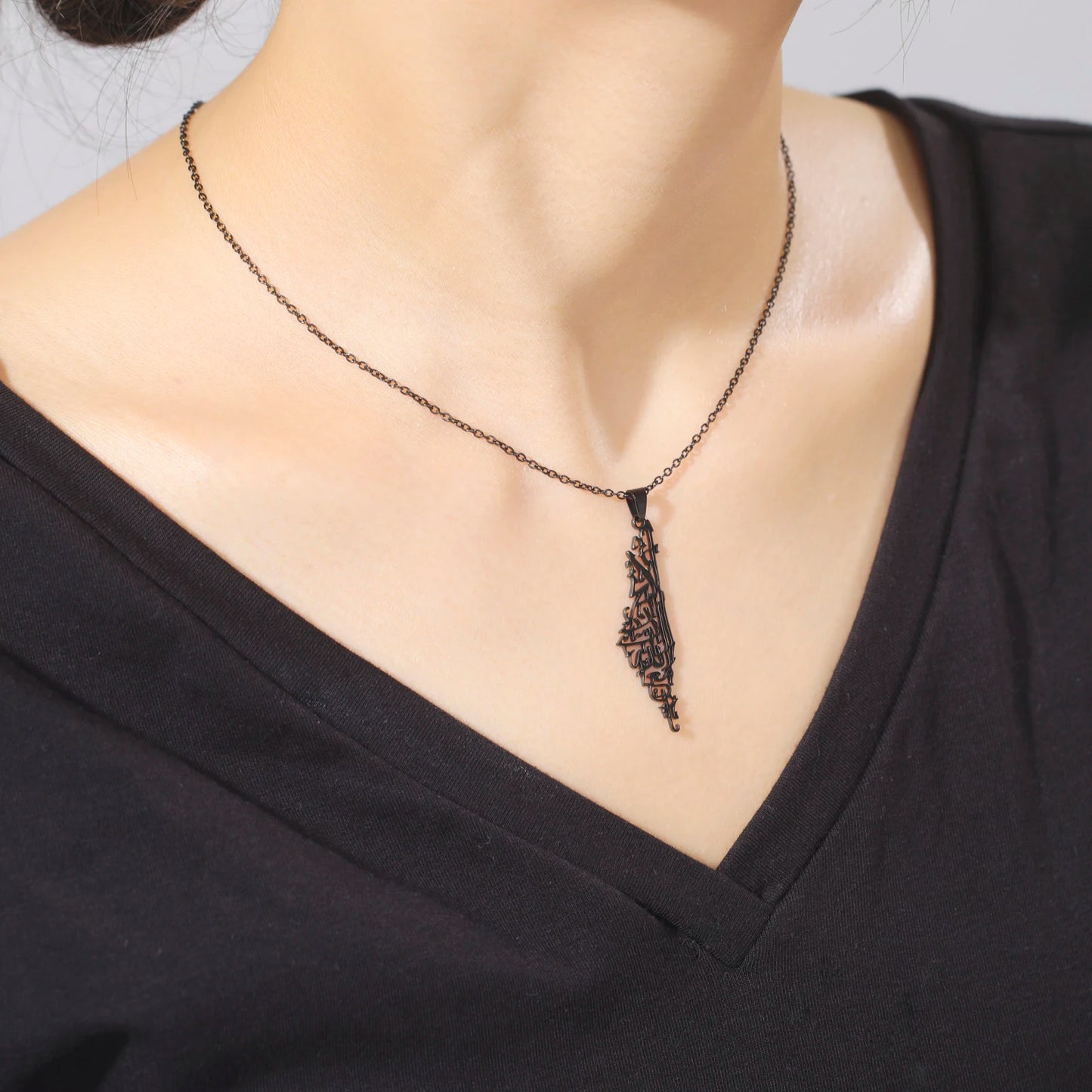 Palestine Map Necklace