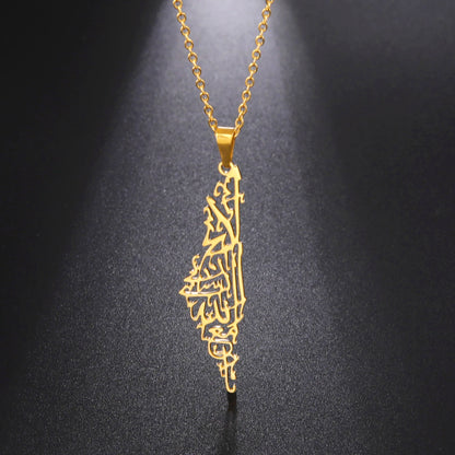 Palestine Map  Necklace