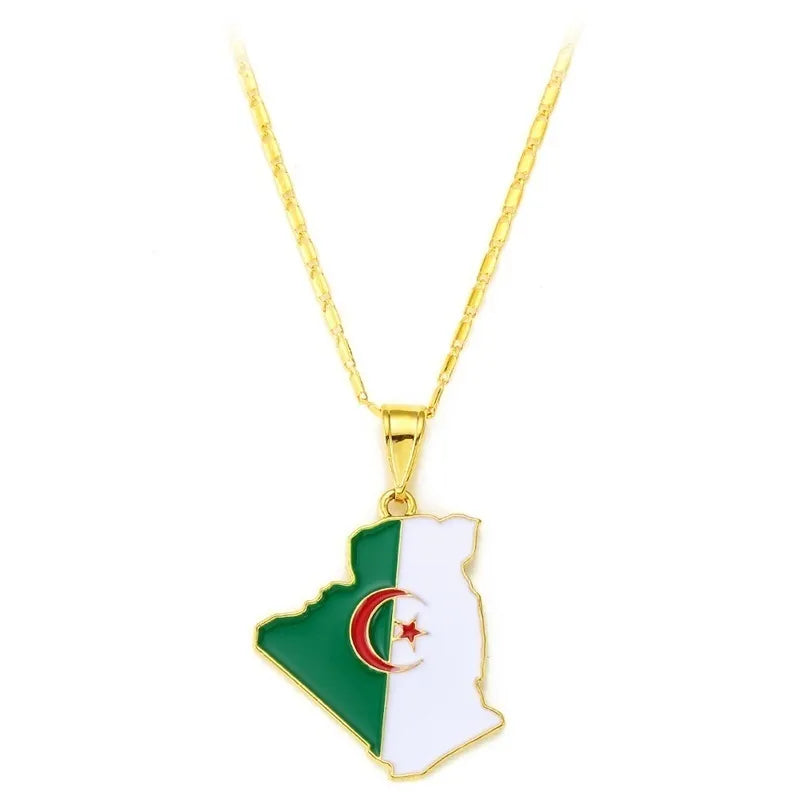 Algeria Map Necklace