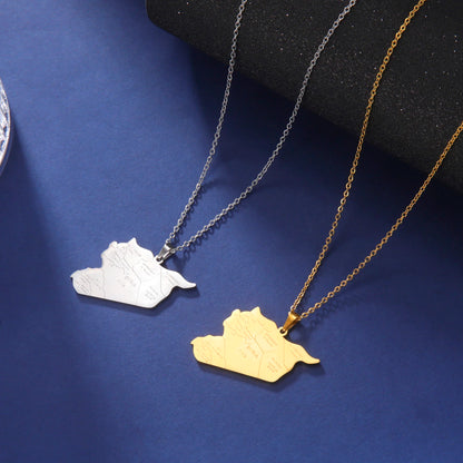 Syria Map  Necklace