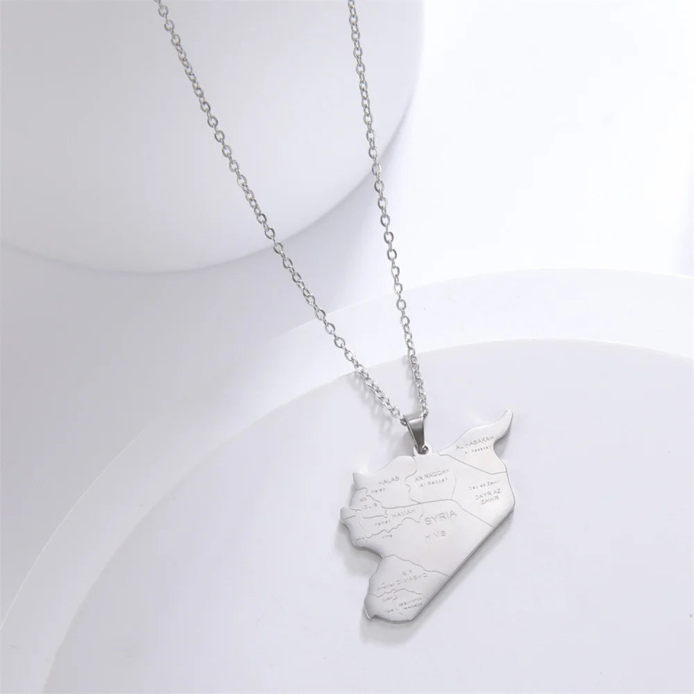 Syria Map  Necklace