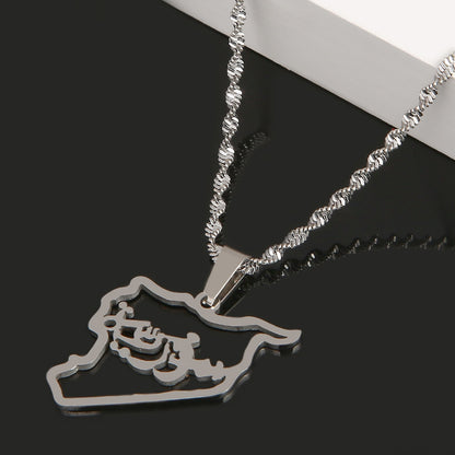 Syria Map Necklace